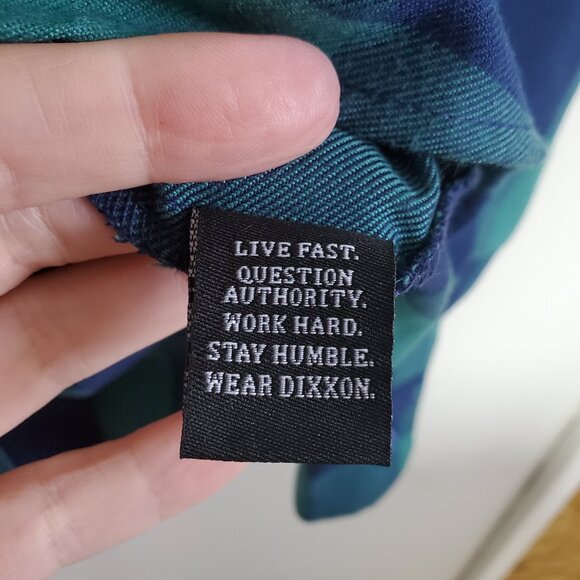 DIXXON Niagara Flannel Shirt Plaid Button Up Grunge Blue Green Women's Small - Picture 10 of 13